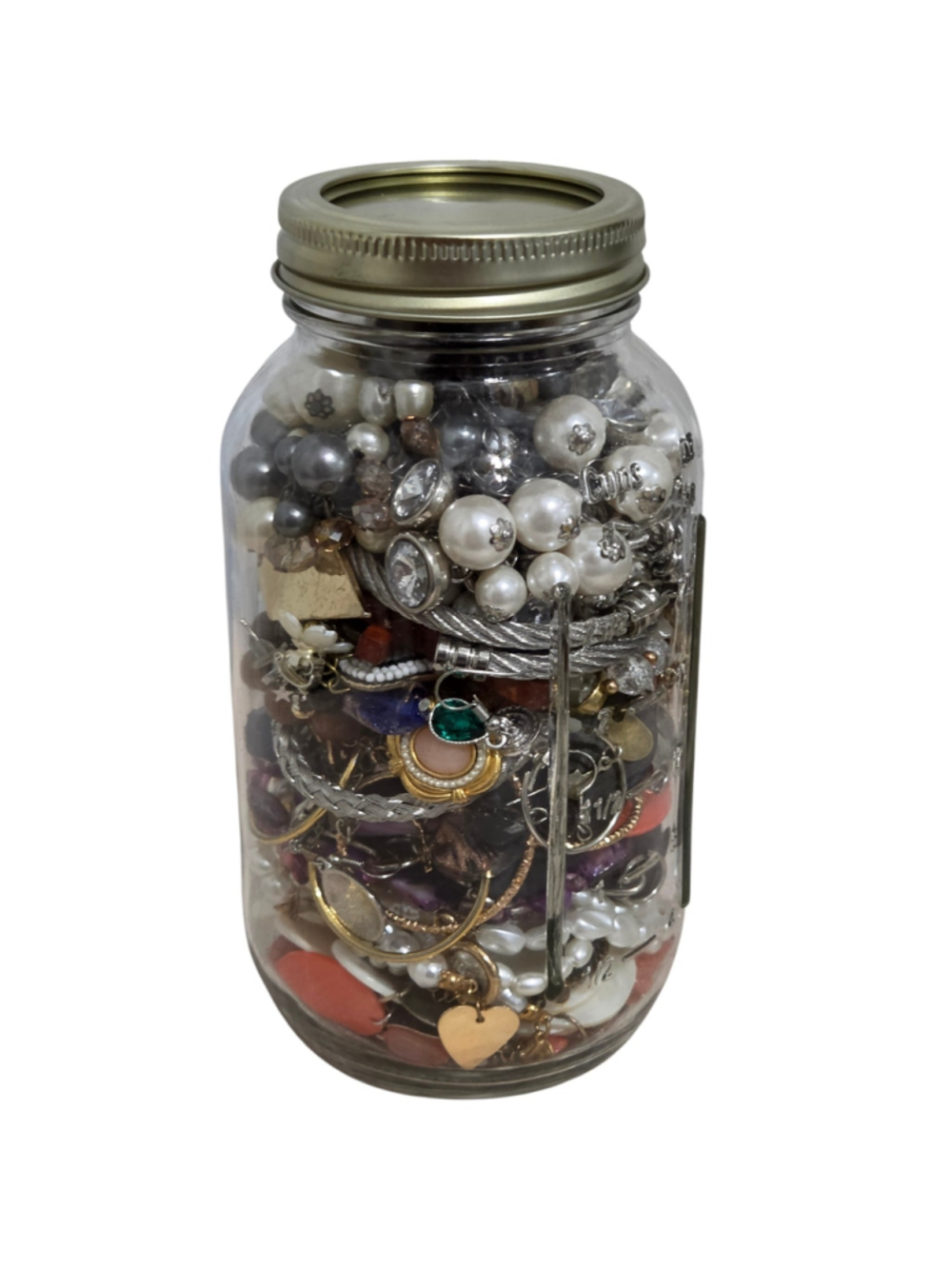 Women's Unbranded Jewelry Assortment Jar, One Size, Silver & Multi-color